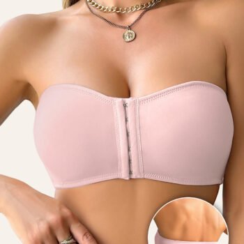 Bralette Front-Closure Contrast Seamless, Removable Pads Support
