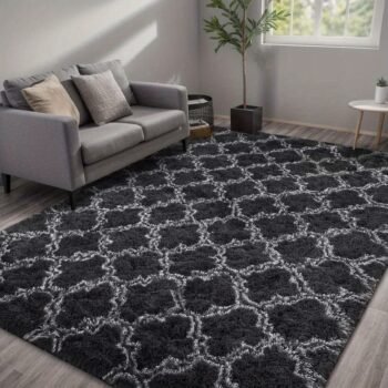 1pc of Shag Area Rug Measuring 5.25 by 7.55 Feet (160 by 230 Cm), Featuring an Extra Soft Texture Suitable for Living Rooms, High Pile Indoor Carpet Ideal for Bedrooms, Playrooms, Nurseries, And Home Decoration