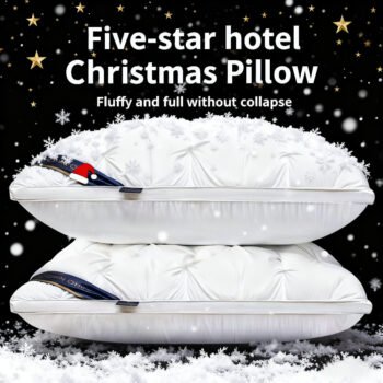 2pcs fluffy pillow sleep pillow core, with moderate support, suitable for side, back and abdominal sleep, hotel series, vacuum compression packaging for Back/ Side/ Stomach Sleepers, Standard Style Home & Hotel Use christmas decorations gift